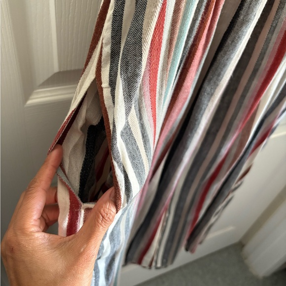 The Odells Anthropologie Women's Lattice Yoke Puglia Stripe Cotton Dress - Picture 8 of 8